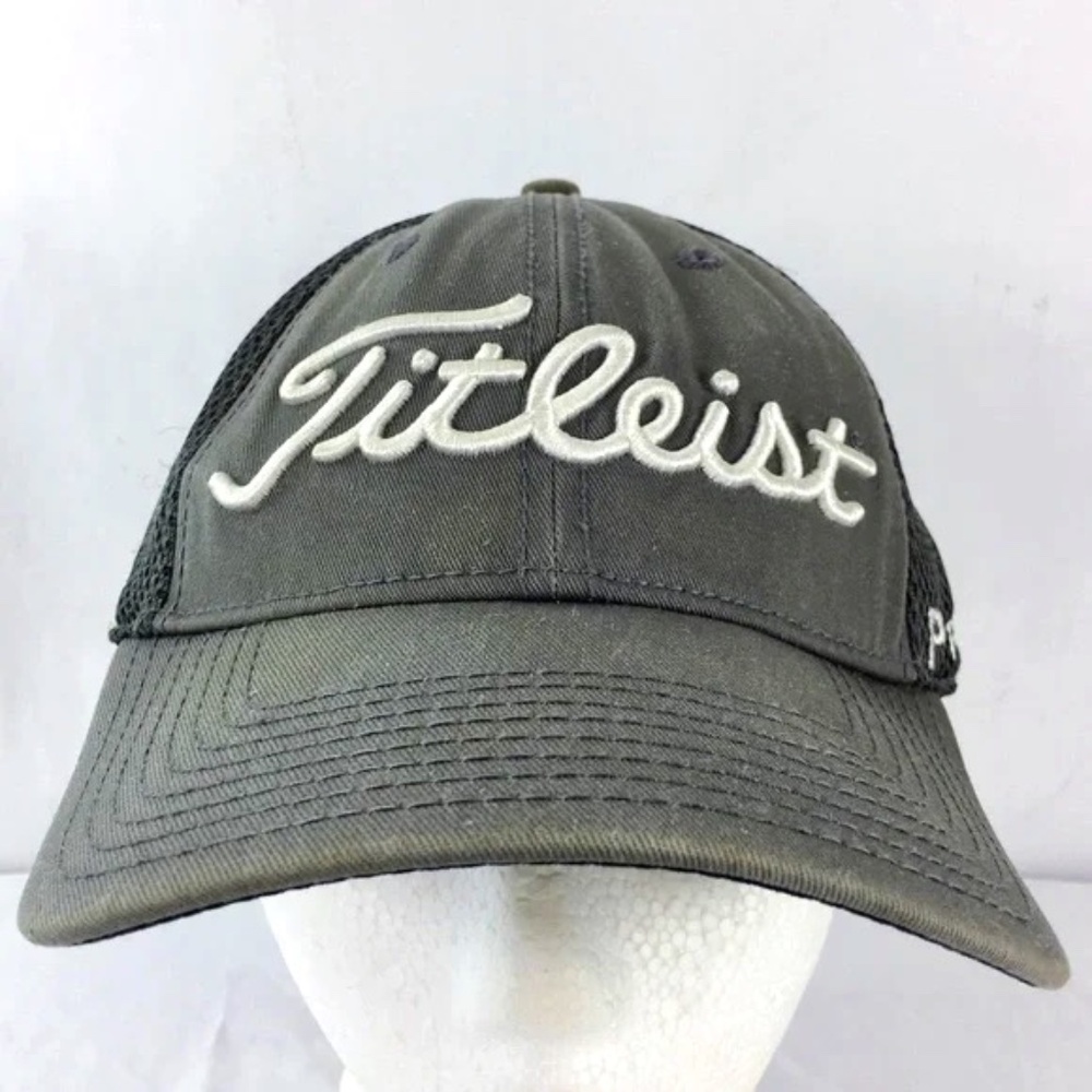 Titleist Foot Joy Hat Gray New Era Flex Fit Pro V1 Baseball Sz Medium / Large